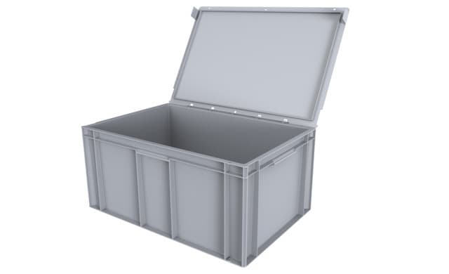 Image Of 8679V02 - Attached Lid Euro Container 600x400x291 - Solid, CH 